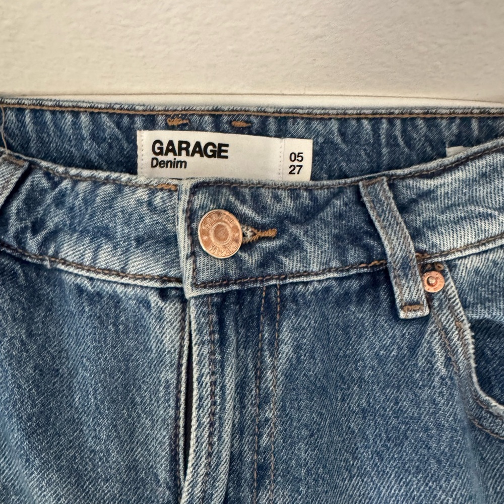 Garage Mid Wash Blue Denim Jeans with Copper Hardware